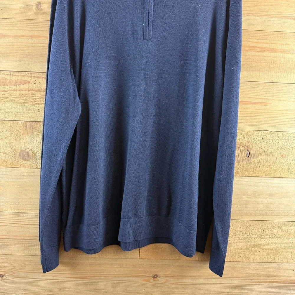 Banana Republic Mens Sweater 1/4 Zip Merino Wool Minimalist Classic Size XL